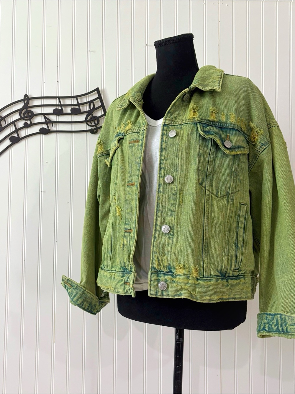 Nirvana custom acid wash denim jacket - Picture 3 of 4